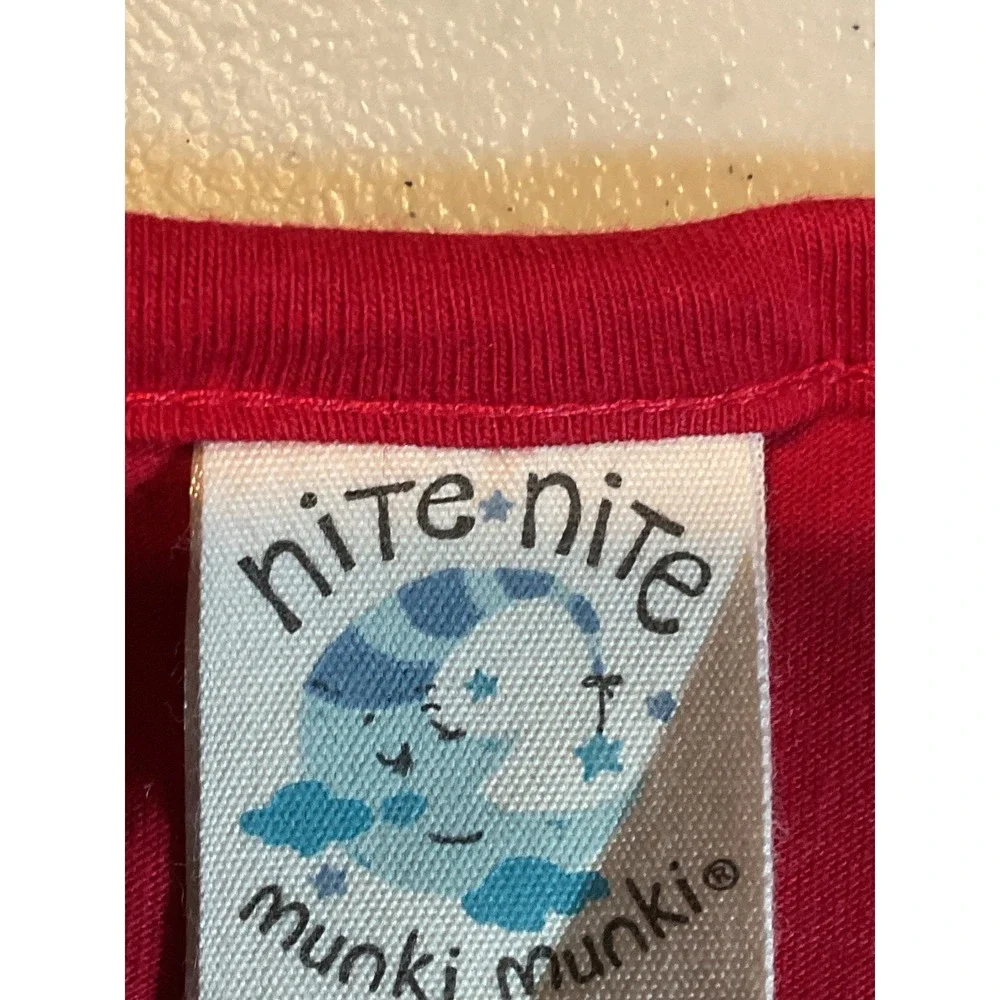 Munki Munki Nite Nite‎ Santa Claus Pajama Top Long Sleeve Red Christmas Kids